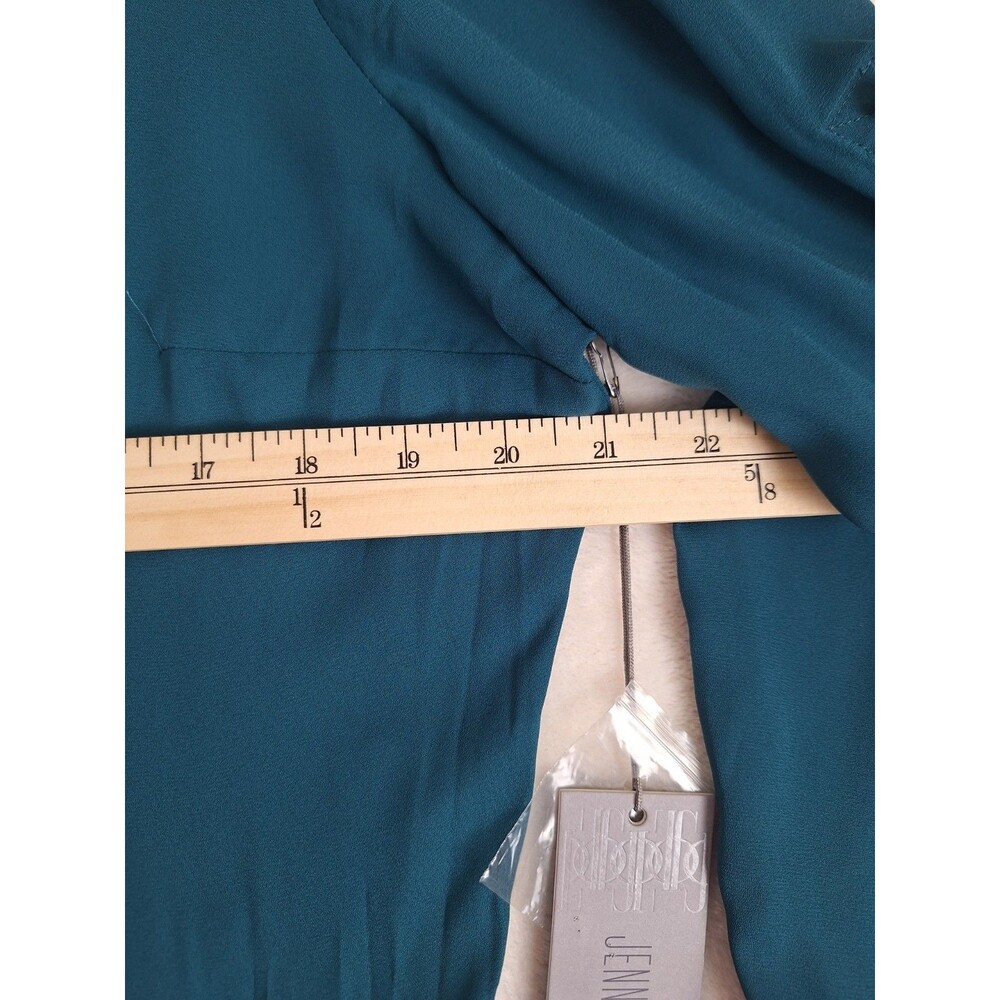 Jennifer Lopez Womens 14 Roll Tab Sleeve Shorts Romper Turquoise Green Pockets - Picture 10 of 15